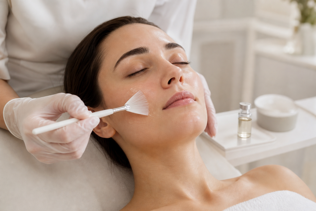 Doctor applying a chemical peel during a Juvelook combination treatment plan
