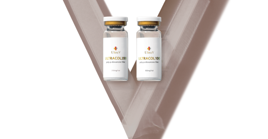 Ultra V brand artwork showing UltraCol collagen stimulator formulations