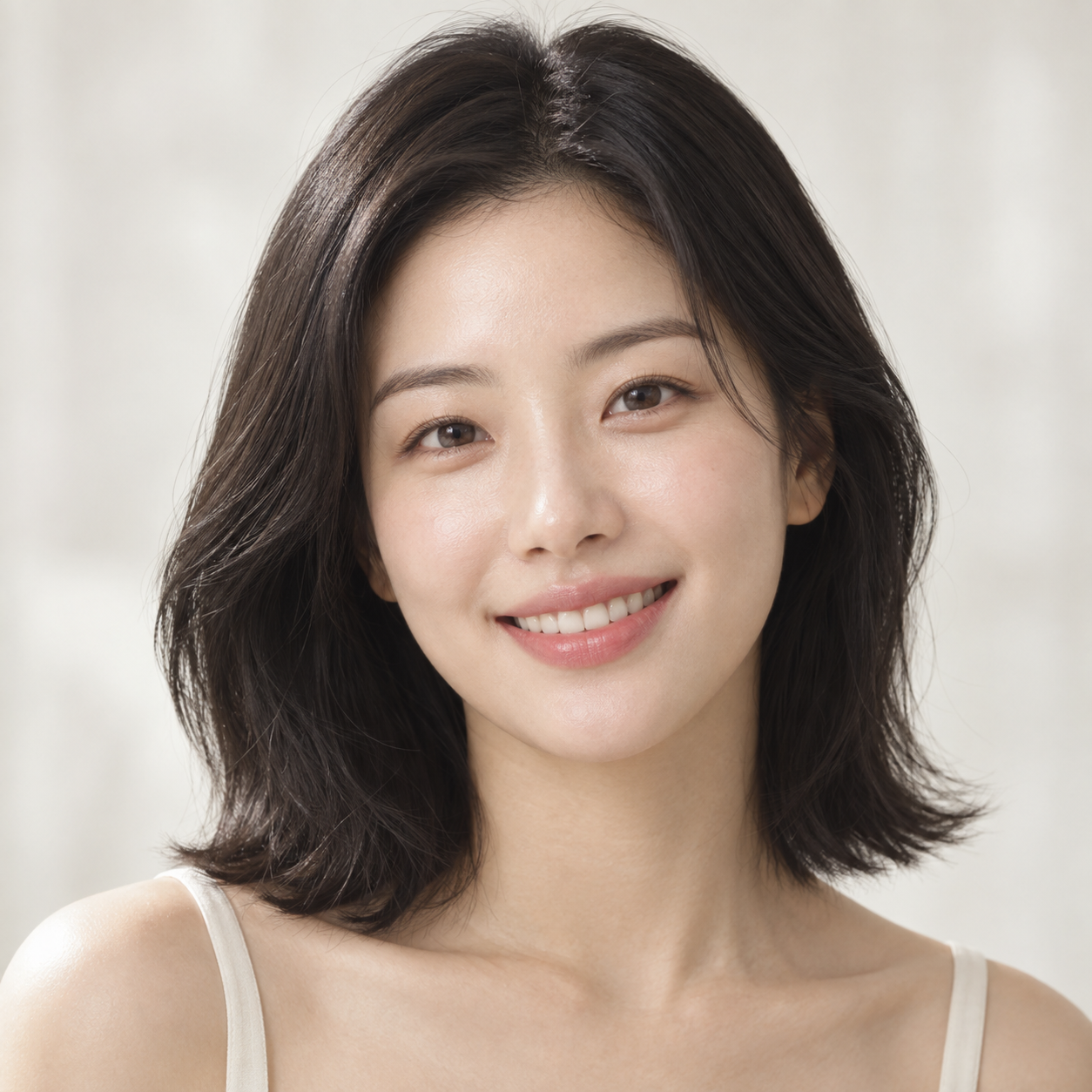 Illustrative female skincare-model portrait