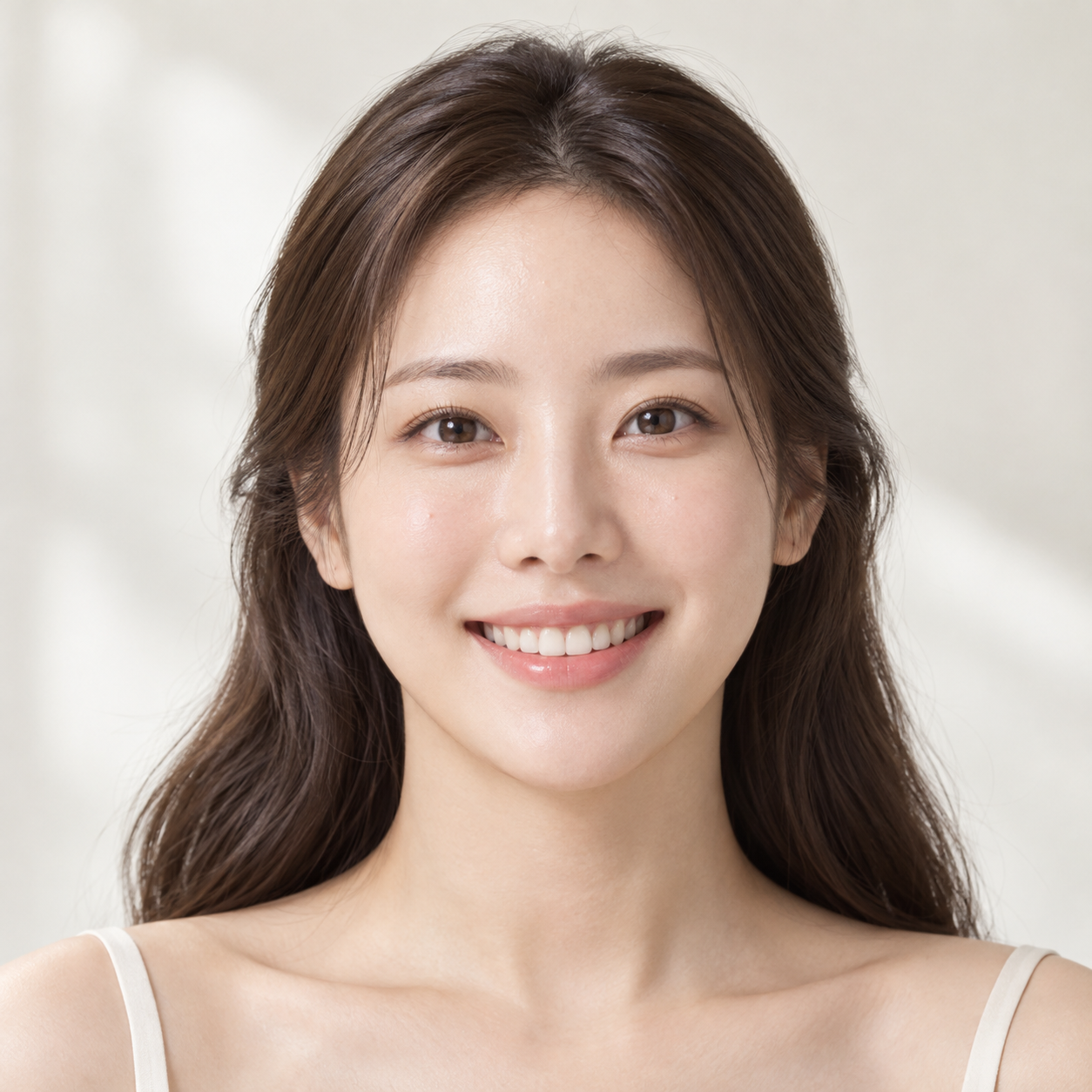 Illustrative female skincare-model portrait