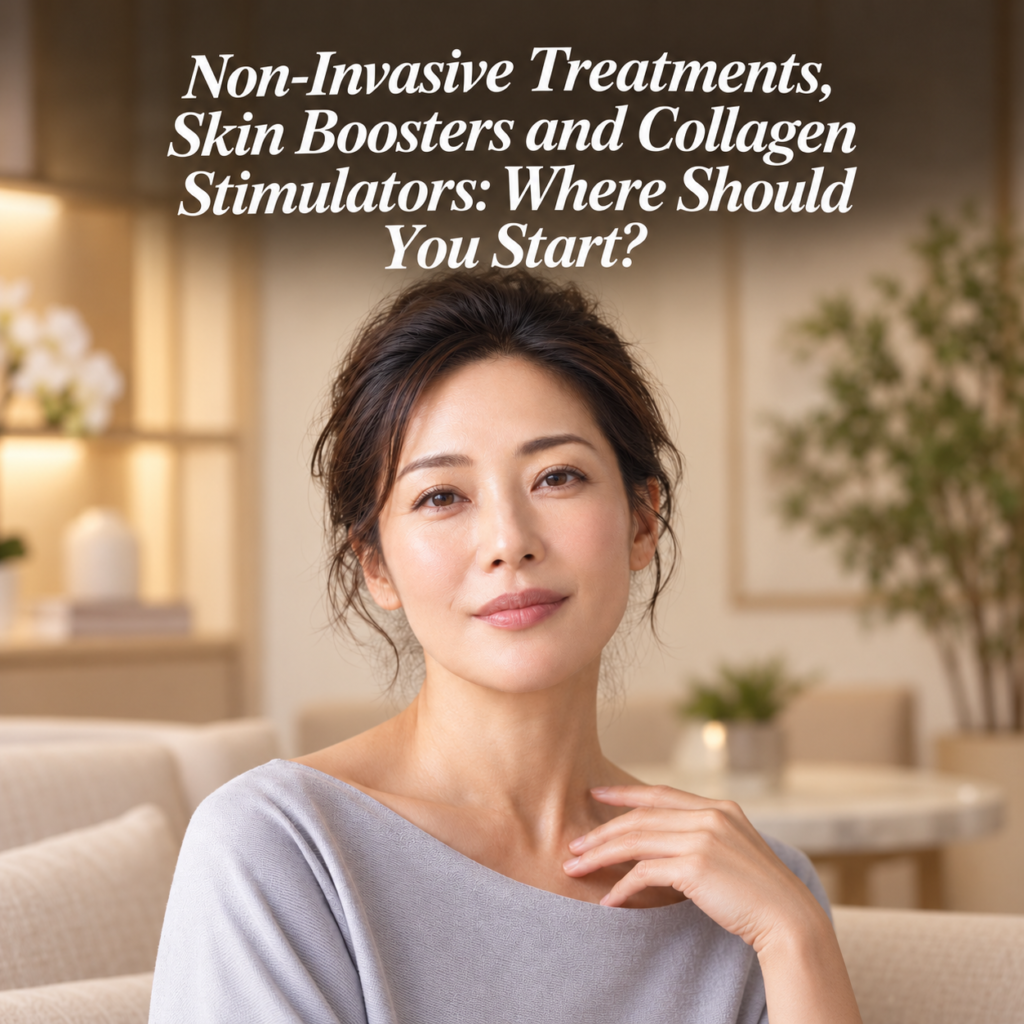 Non-Invasive Treatments, Skin Boosters and Collagen Stimulators: Where Should You Start? — warm editorial portrait